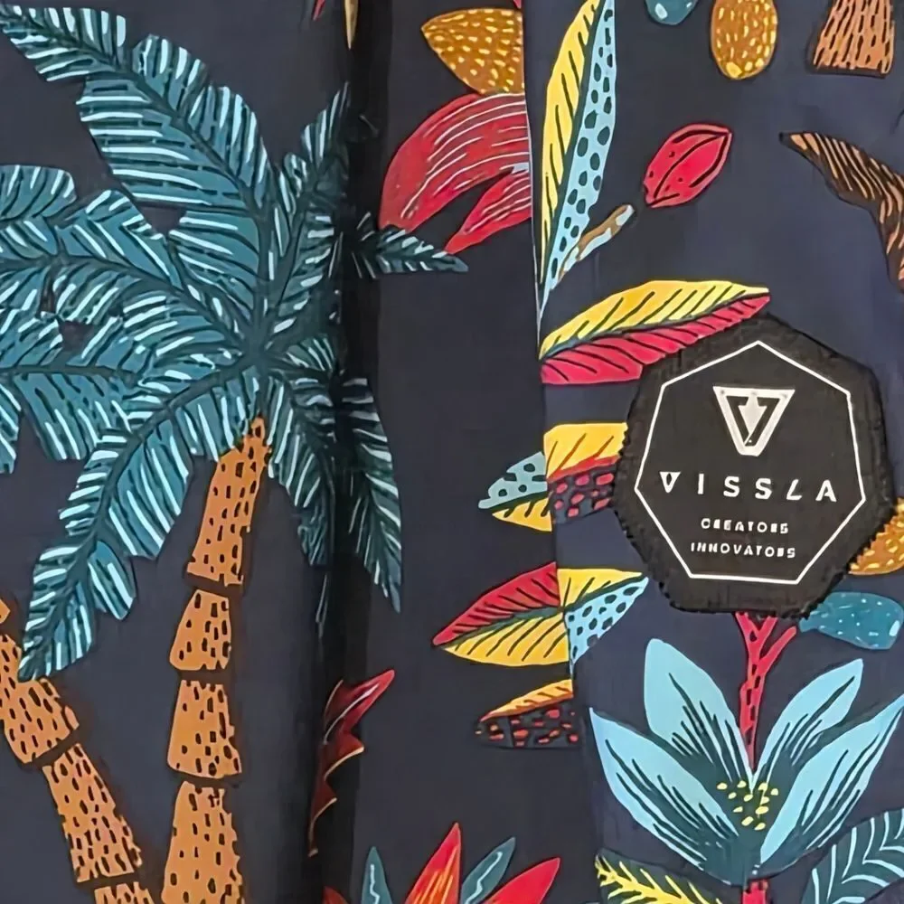 Vissla Upcycle Board Shorts Mens 36 Floral All Over Print Swim Stretch Trunks